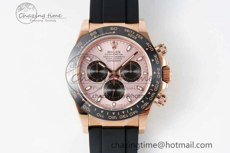 Daytona 116515 QF 1:1 Best Edition Pink Dial on Oysterflex Rubber Strap SA4130