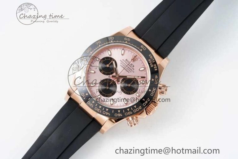 Daytona 116515 QF 1:1 Best Edition Pink Dial on Oysterflex Rubber Strap SA4130