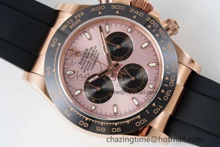 Daytona 116515 QF 1:1 Best Edition Pink Dial on Oysterflex Rubber Strap SA4130
