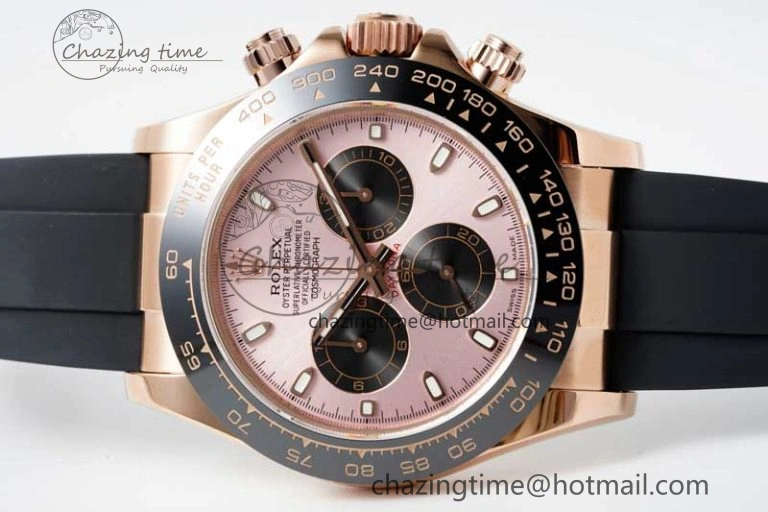 Daytona 116515 QF 1:1 Best Edition Pink Dial on Oysterflex Rubber Strap SA4130