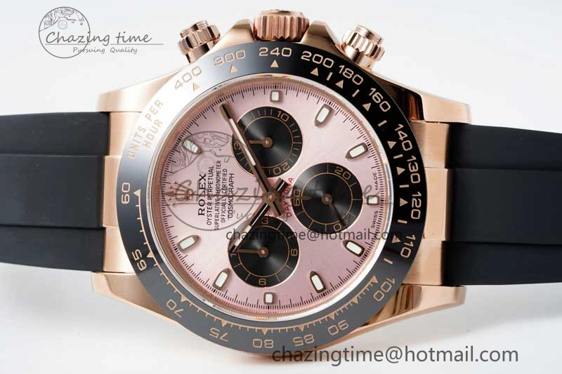 Daytona 116515 QF 1:1 Best Edition Pink Dial on Oysterflex Rubber Strap SA4130