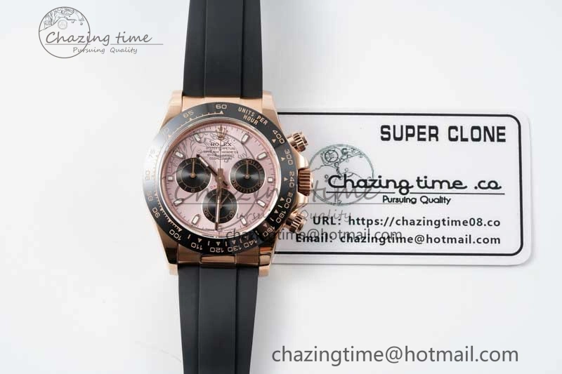 Daytona 116515 QF 1:1 Best Edition Pink Dial on Oysterflex Rubber Strap SA4130