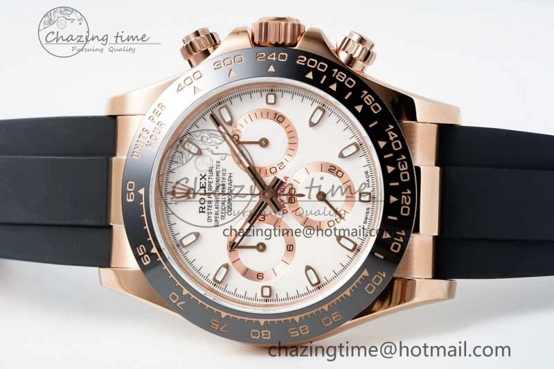 Daytona 116515 QF 1:1 Best Edition White Dial on Oysterflex Rubber Strap SA4130