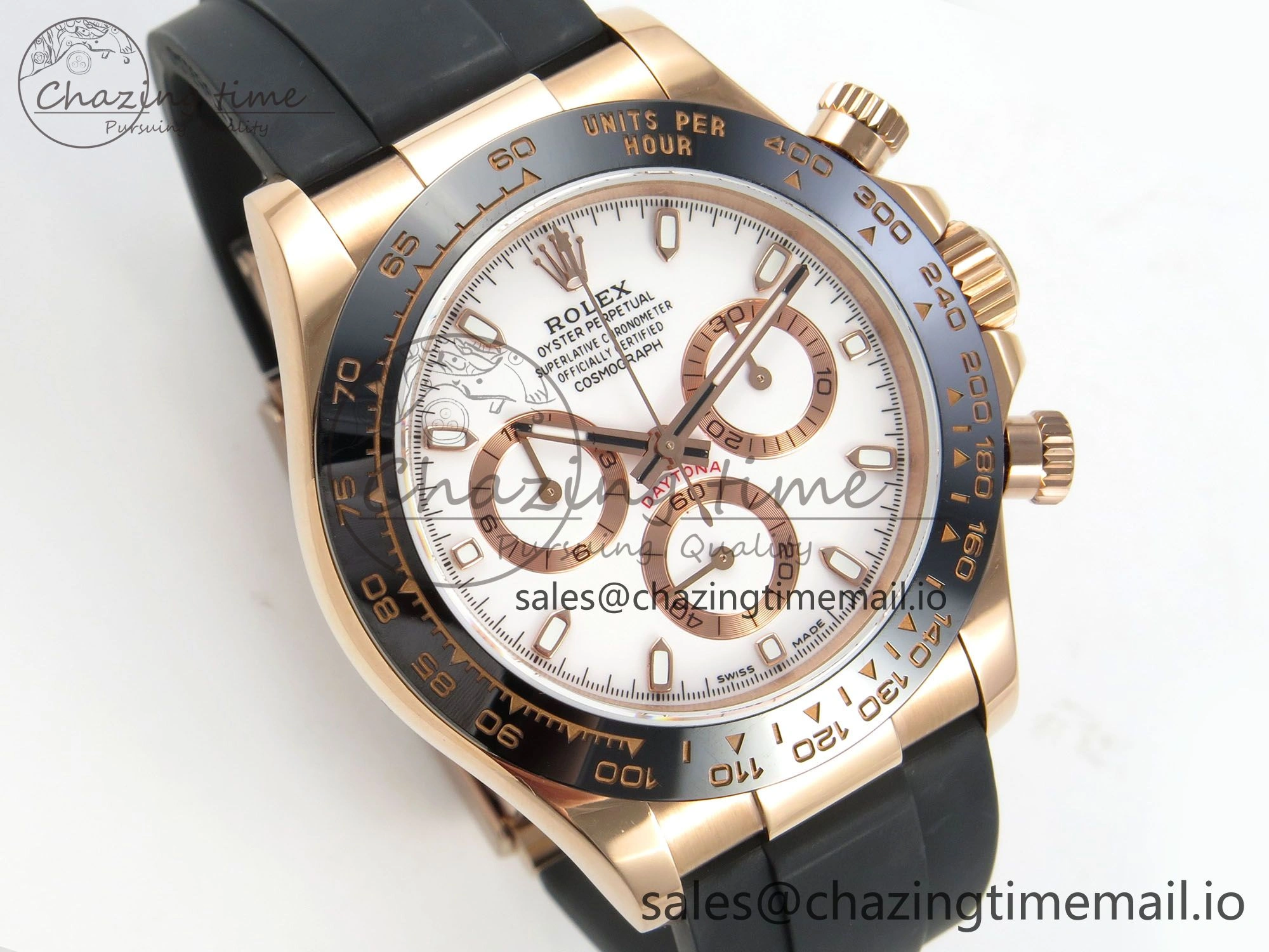Daytona 116515 QF 1:1 Best Edition White RG Dial on Oysterflex Strap SH4130 V11（Gain Weight）