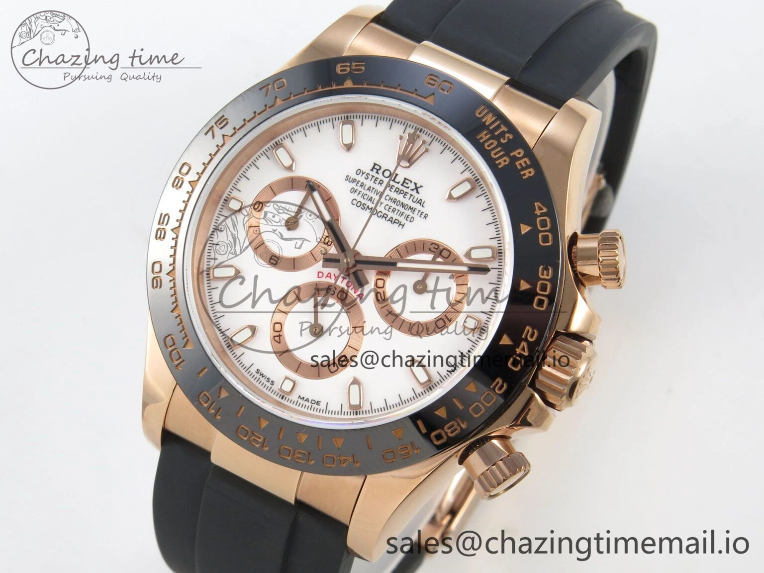 Daytona 116515 QF 1:1 Best Edition White RG Dial on Oysterflex Strap SH4130 V11（Gain Weight）