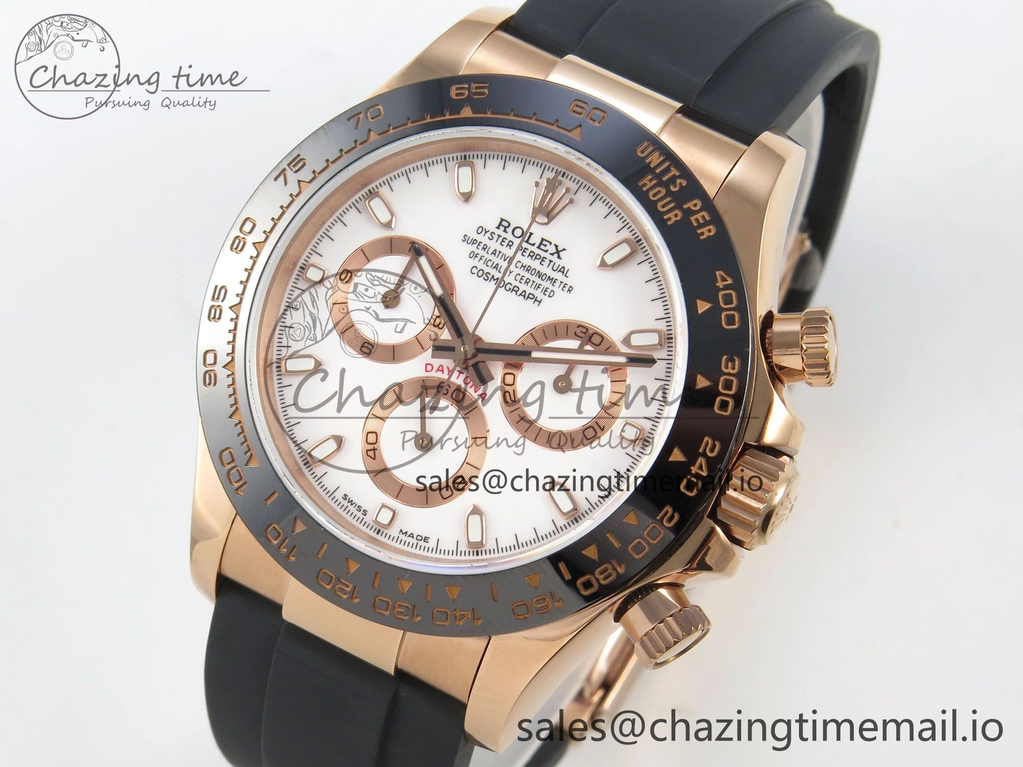 Daytona 116515 QF 1:1 Best Edition White RG Dial on Oysterflex Strap SH4130 V11（Gain Weight）