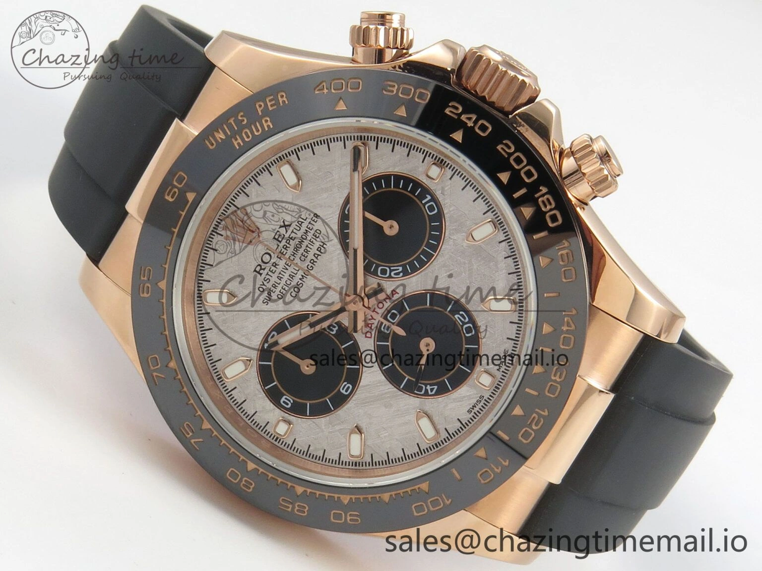 Daytona 116515 RG 3CF 1:1 Best Edition Black Bezel Meteorite Dial on Oysterflex Strap SH4130 V2(Mod Version)