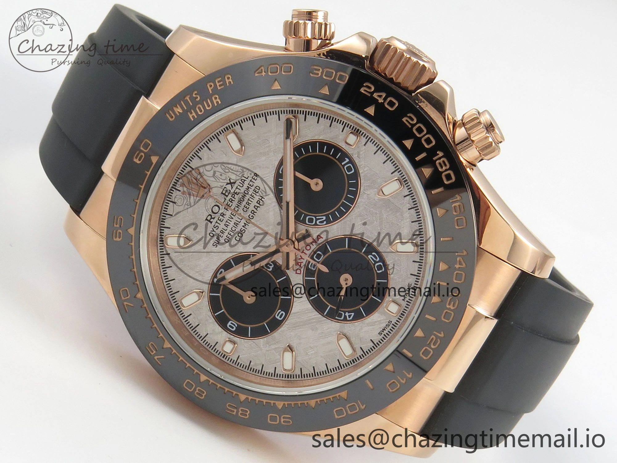 Daytona 116515 RG 3CF 1:1 Best Edition Black Bezel Meteorite Dial on Oysterflex Strap SH4130 V2(Mod Version)