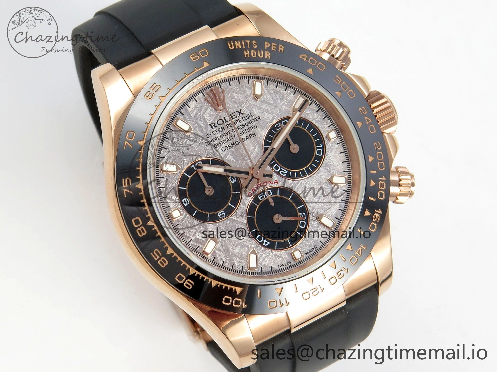 Daytona 116515 RG 3CF 1:1 Best Edition Black Bezel Meteorite Dial on Oysterflex Strap SH4130 V2(Mod Version)