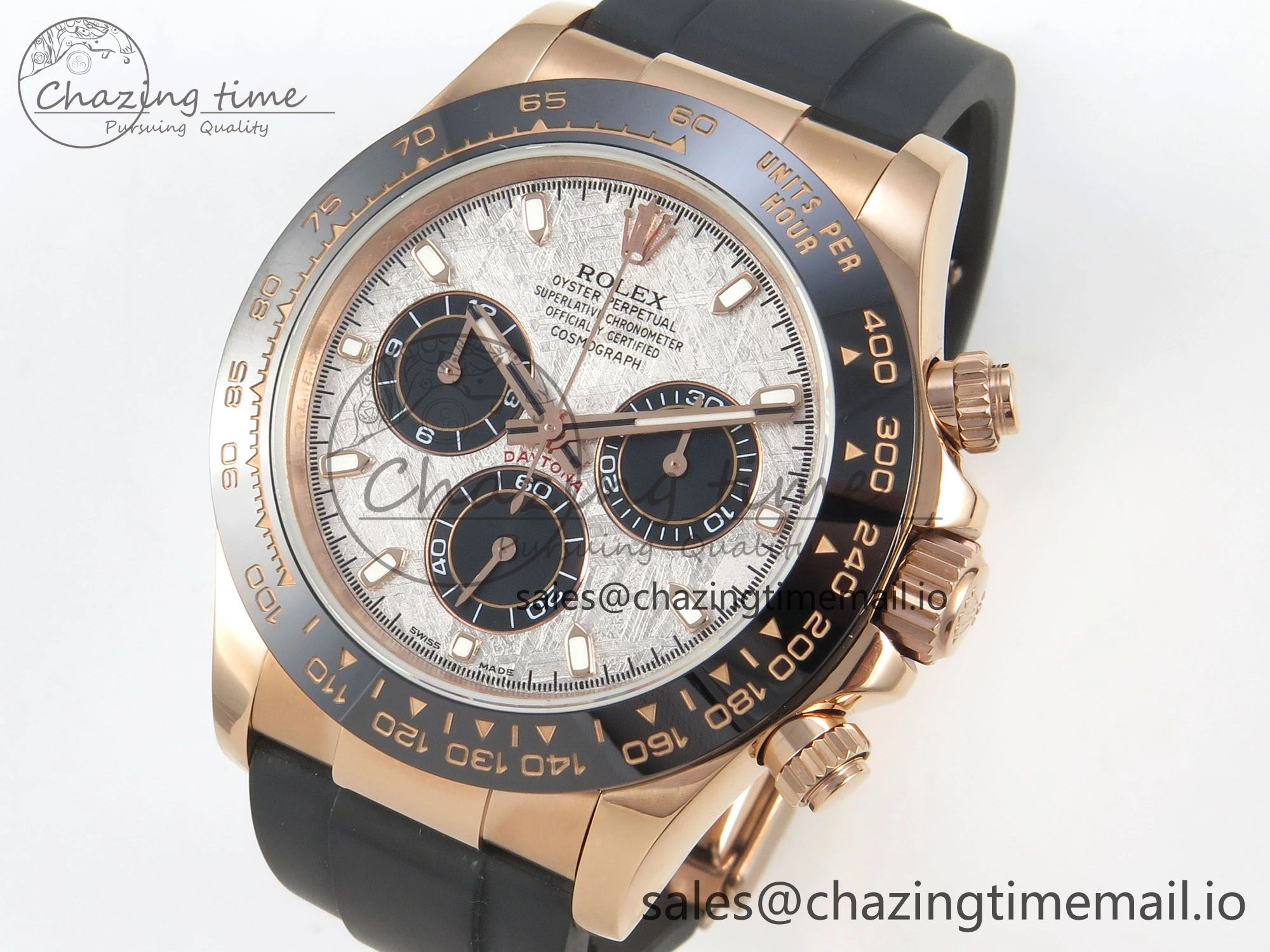 Daytona 116515 RG 3CF 1:1 Best Edition Black Bezel Meteorite Dial on Oysterflex Strap SH4130 V2(Mod Version)