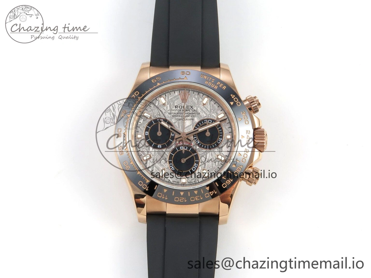 Daytona 116515 RG 3CF 1:1 Best Edition Black Bezel Meteorite Dial on Oysterflex Strap SH4130 V2(Mod Version)