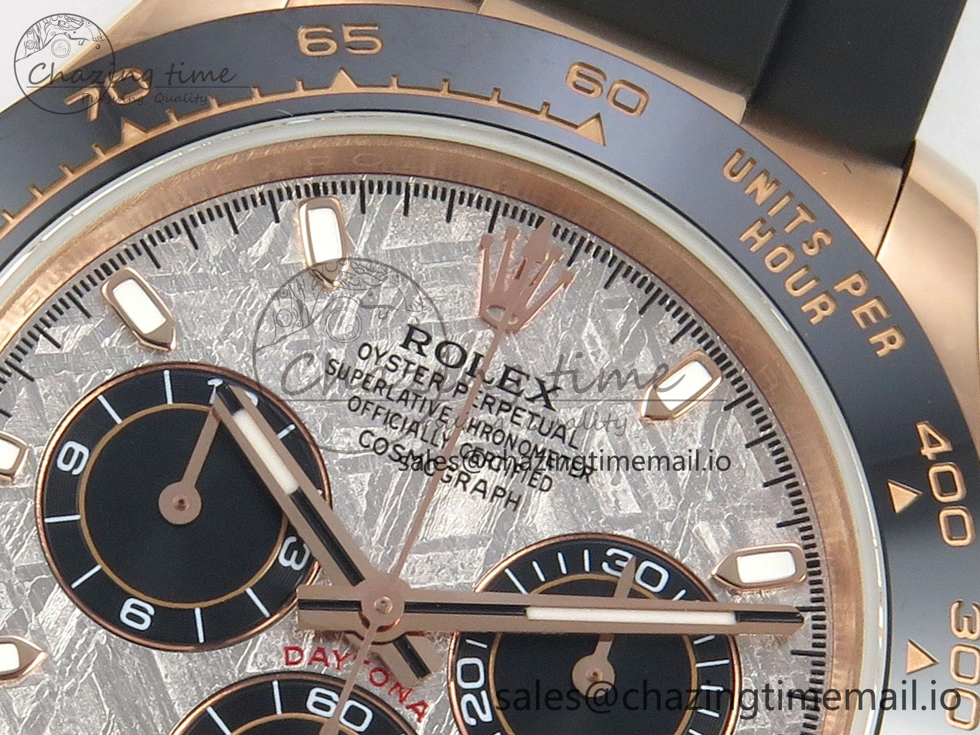 Daytona 116515 RG 3CF 1:1 Best Edition Black Bezel Meteorite Dial on Oysterflex Strap SH4130 V2(Mod Version)