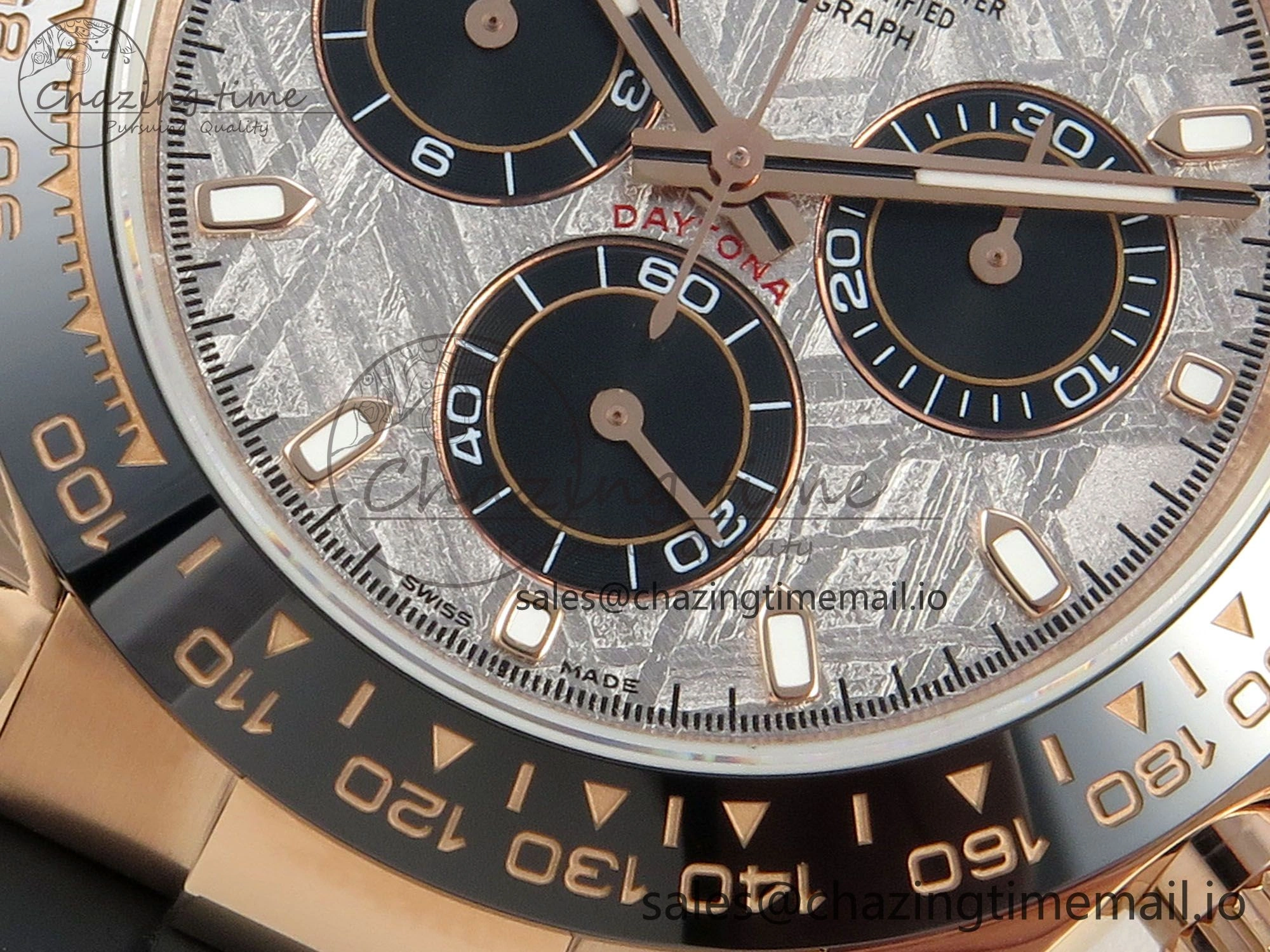 Daytona 116515 RG 3CF 1:1 Best Edition Black Bezel Meteorite Dial on Oysterflex Strap SH4130 V2(Mod Version)