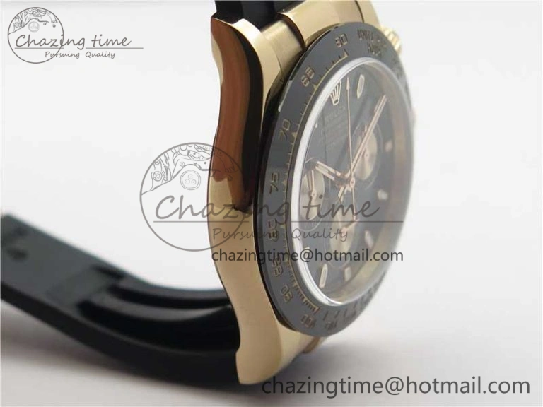 Daytona 116515 RG 904L Noob 1:1 Best Edition Black Dial On Black Rubber Strap SA4130 (Free Extra Strap) V3
