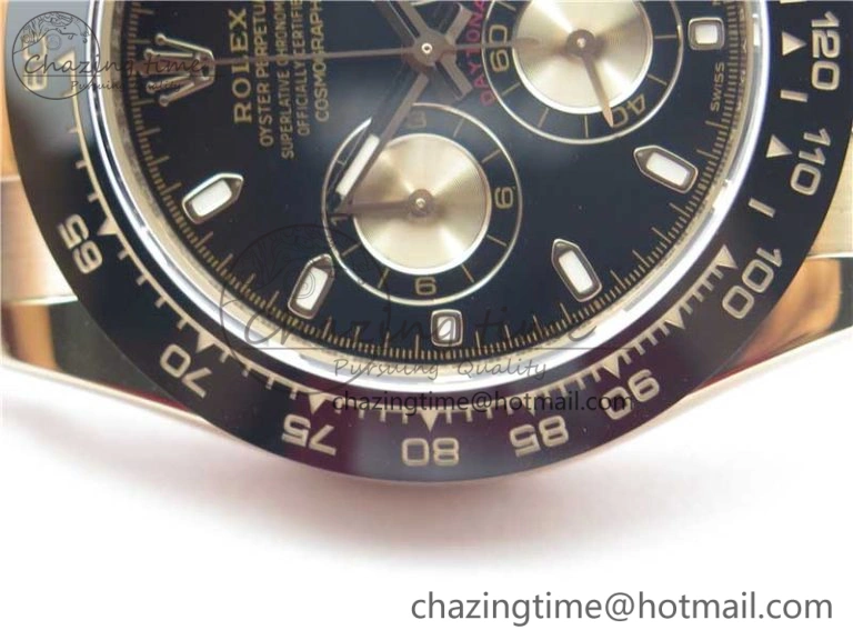 Daytona 116515 RG 904L Noob 1:1 Best Edition Black Dial On Black Rubber Strap SA4130 (Free Extra Strap) V3