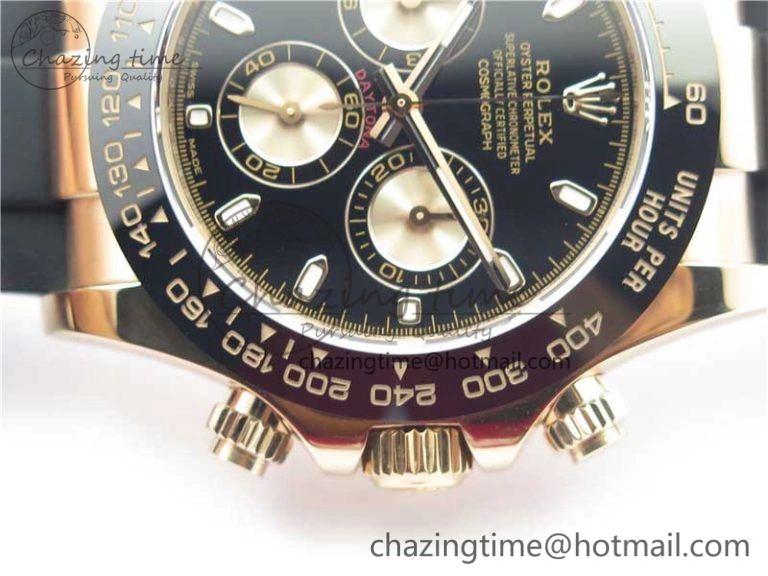 Daytona 116515 RG 904L Noob 1:1 Best Edition Black Dial On Black Rubber Strap SA4130 (Free Extra Strap) V3