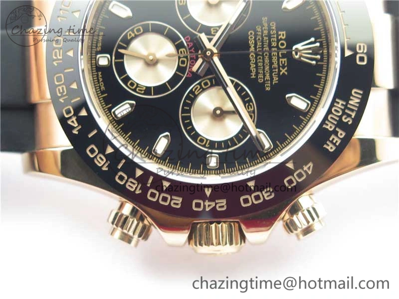 Daytona 116515 RG 904L Noob 1:1 Best Edition Black Dial On Black Rubber Strap SA4130 (Free Extra Strap) V3