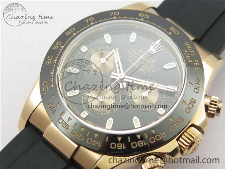 Daytona 116515 RG 904L Noob 1:1 Best Edition Black Dial On Black Rubber Strap SA4130 (Free Extra Strap) V3