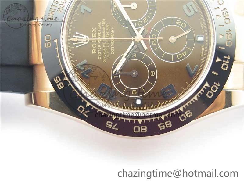 Daytona 116515 RG 904L Noob 1:1 Best Edition Chocolate Dial On Black Rubber Strap SA4130 (Free Extra Strap) V3
