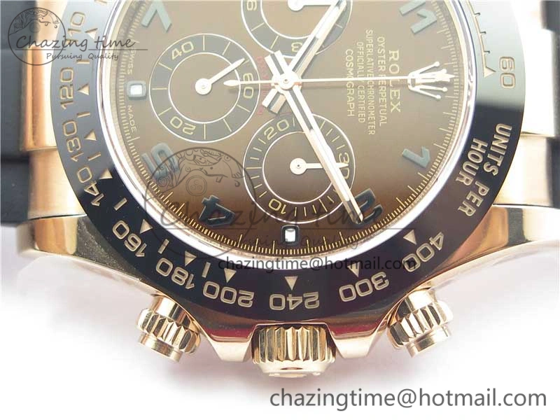Daytona 116515 RG 904L Noob 1:1 Best Edition Chocolate Dial On Black Rubber Strap SA4130 (Free Extra Strap) V3