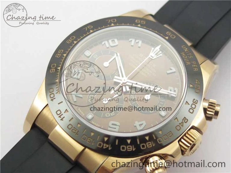 Daytona 116515 RG 904L Noob 1:1 Best Edition Chocolate Dial On Black Rubber Strap SA4130 (Free Extra Strap) V3