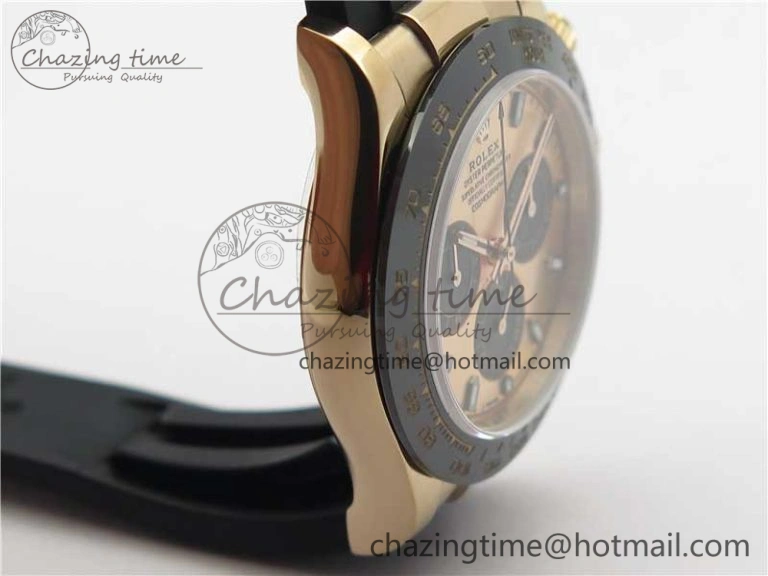 Daytona 116515 RG 904L Noob 1:1 Best Edition Rose Gold Dial On Black Rubber Strap SA4130 (Free Extra Strap) V3
