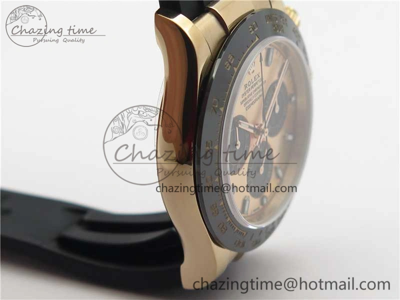 Daytona 116515 RG 904L Noob 1:1 Best Edition Rose Gold Dial On Black Rubber Strap SA4130 (Free Extra Strap) V3