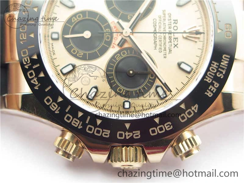 Daytona 116515 RG 904L Noob 1:1 Best Edition Rose Gold Dial On Black Rubber Strap SA4130 (Free Extra Strap) V3