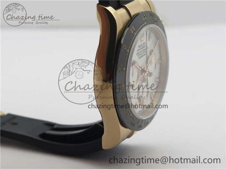 Daytona 116515 RG 904L Noob 1:1 Best Edition White Dial On Black Rubber Strap SA4130 (Free Extra Strap) V3