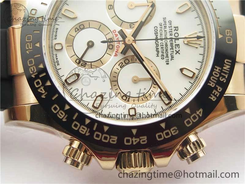 Daytona 116515 RG 904L Noob 1:1 Best Edition White Dial On Black Rubber Strap SA4130 (Free Extra Strap) V3
