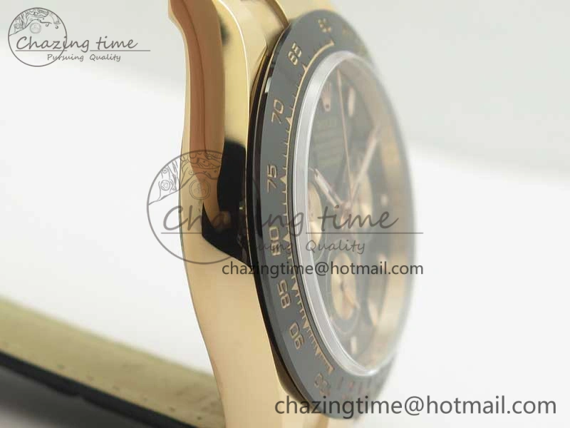 Daytona 116515 RG Noob 1:1 Best Edition Black Dial On Leather Strap SA4130