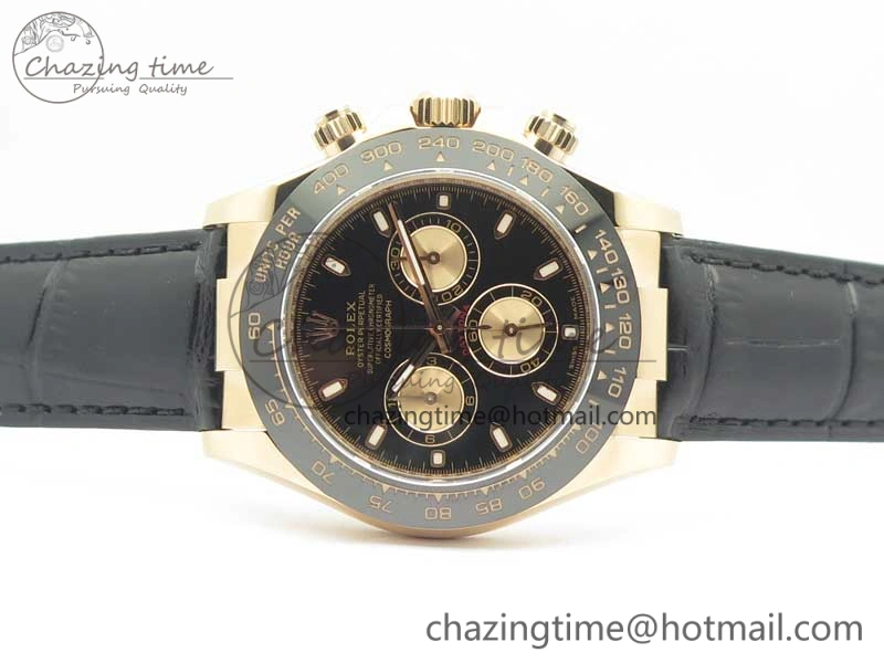 Daytona 116515 RG Noob 1:1 Best Edition Black Dial On Leather Strap SA4130