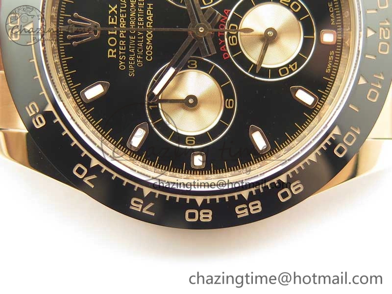Daytona 116515 RG Noob 1:1 Best Edition Black Dial On Leather Strap SA4130