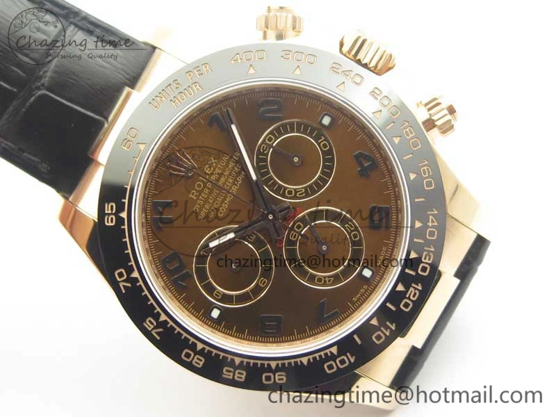 Daytona 116515 RG Noob 1:1 Best Edition Chocolate Dial On Leather Strap SA4130