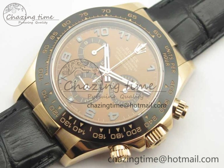 Daytona 116515 RG Noob 1:1 Best Edition Chocolate Dial On Leather Strap SA4130
