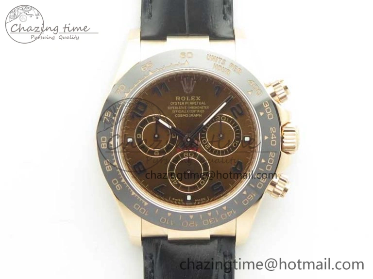 Daytona 116515 RG Noob 1:1 Best Edition Chocolate Dial On Leather Strap SA4130