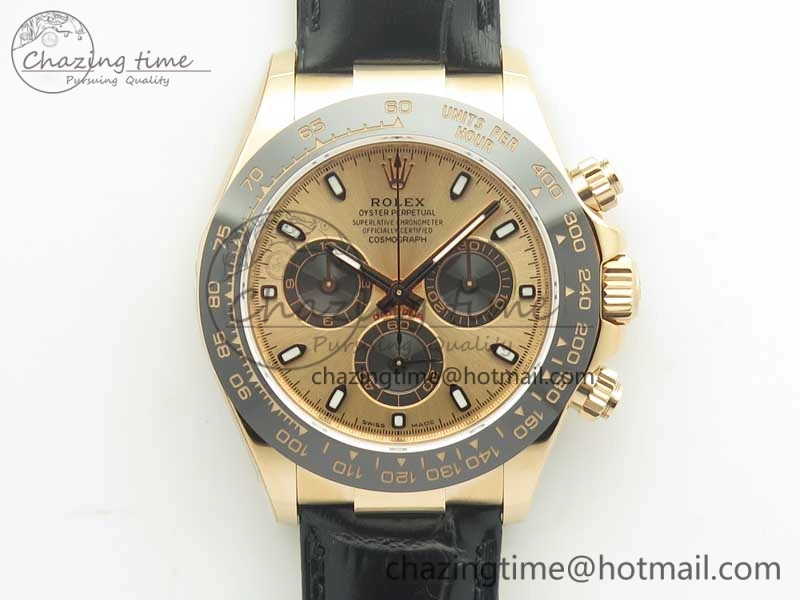 Daytona 116515 RG Noob 1:1 Best Edition Rose Gold Dial On Leather Strap SA4130