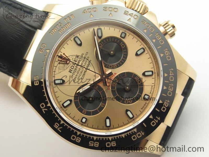Daytona 116515 RG Noob 1:1 Best Edition Rose Gold Dial On Leather Strap SA4130