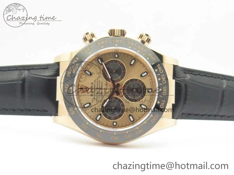 Daytona 116515 RG Noob 1:1 Best Edition Rose Gold Dial On Leather Strap SA4130