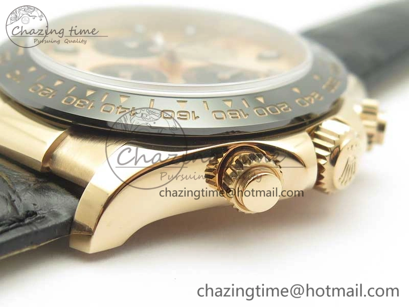 Daytona 116515 RG Noob 1:1 Best Edition Rose Gold Dial On Leather Strap SA4130