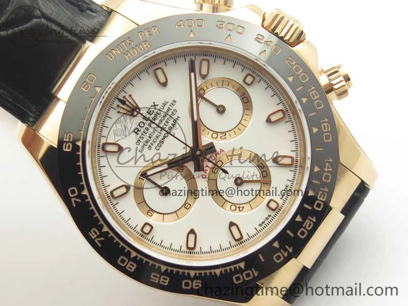 Daytona 116515 RG Noob 1:1 Best Edition White Dial On Leather Strap SA4130
