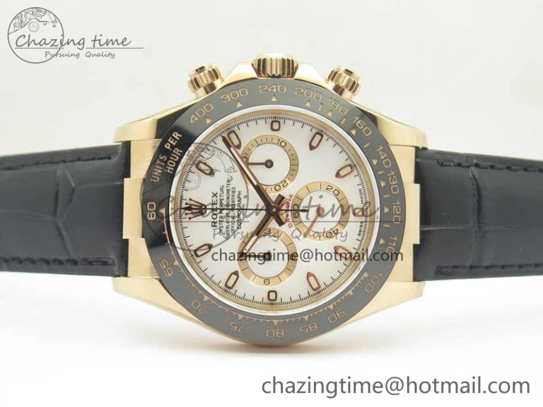 Daytona 116515 RG Noob 1:1 Best Edition White Dial On Leather Strap SA4130