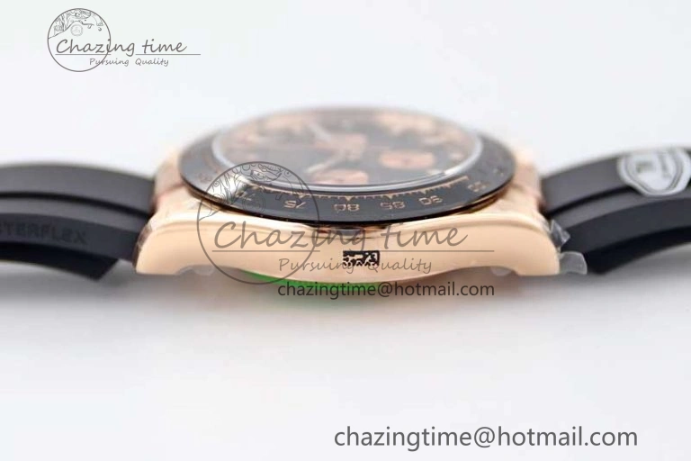 Daytona 116515 RG TWF 1:1 Best Edition 904L Steel Black RG Dial on Oysterflex Strap A7750