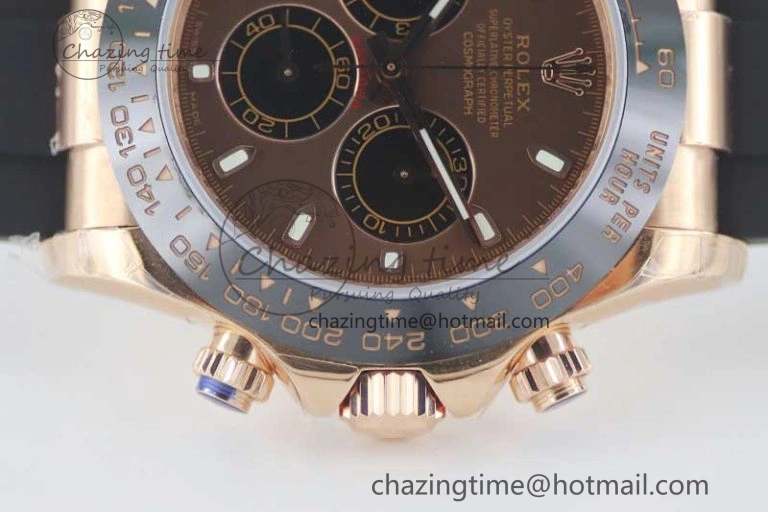 Daytona 116515 RG TWF 1:1 Best Edition 904L Steel Brown Dial on Oysterflex Strap A7750