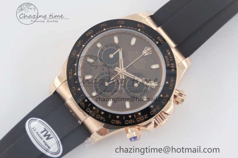 Daytona 116515 RG TWF 1:1 Best Edition 904L Steel Brown Dial on Oysterflex Strap A7750