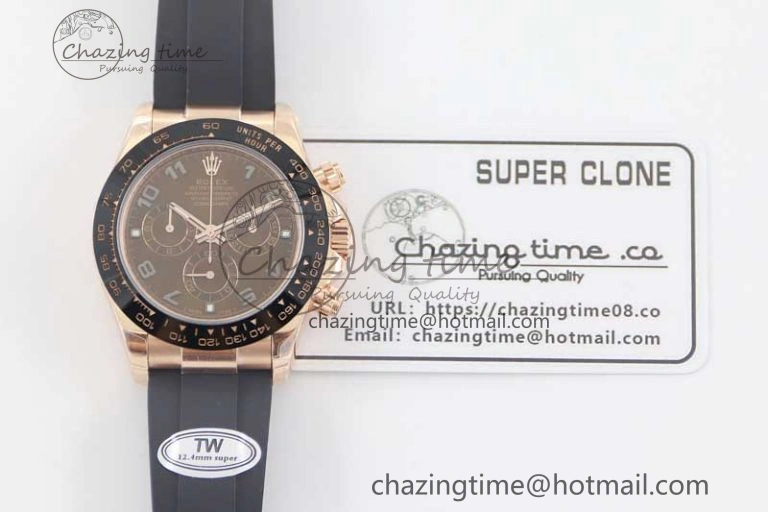 Daytona 116515 RG TWF 1:1 Best Edition 904L Steel Brown Roman Dial on Oysterflex Strap A7750