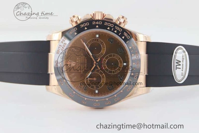 Daytona 116515 RG TWF 1:1 Best Edition 904L Steel Brown Roman Dial on Oysterflex Strap A7750