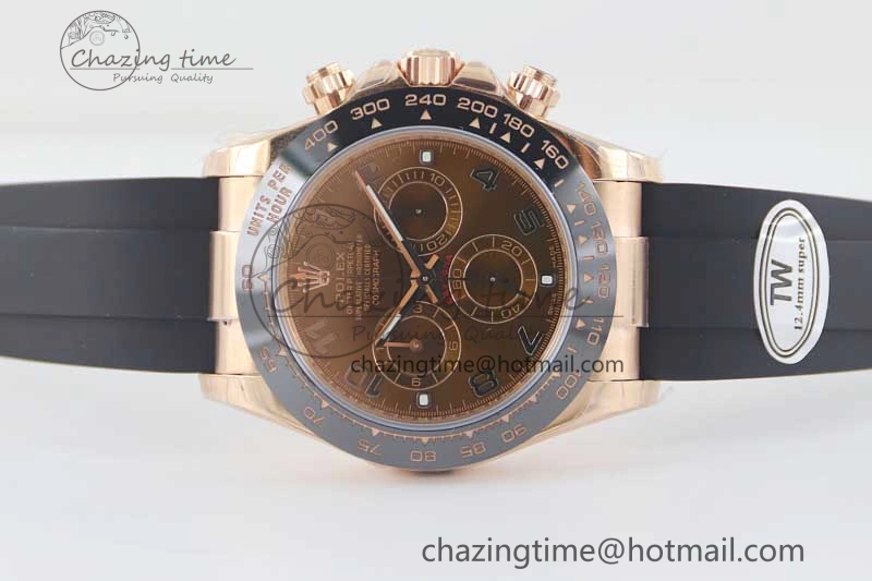 Daytona 116515 RG TWF 1:1 Best Edition 904L Steel Brown Roman Dial on Oysterflex Strap A7750