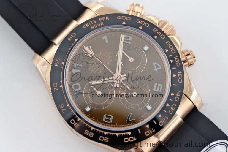 Daytona 116515 RG TWF 1:1 Best Edition 904L Steel Brown Roman Dial on Oysterflex Strap A7750