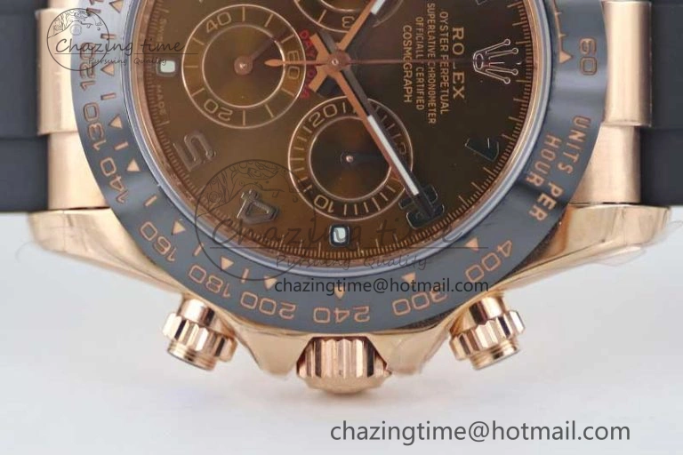 Daytona 116515 RG TWF 1:1 Best Edition 904L Steel Brown Roman Dial on Oysterflex Strap A7750